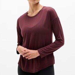 Athelta Move With Ease Top in garnet - Tall women's extra front length